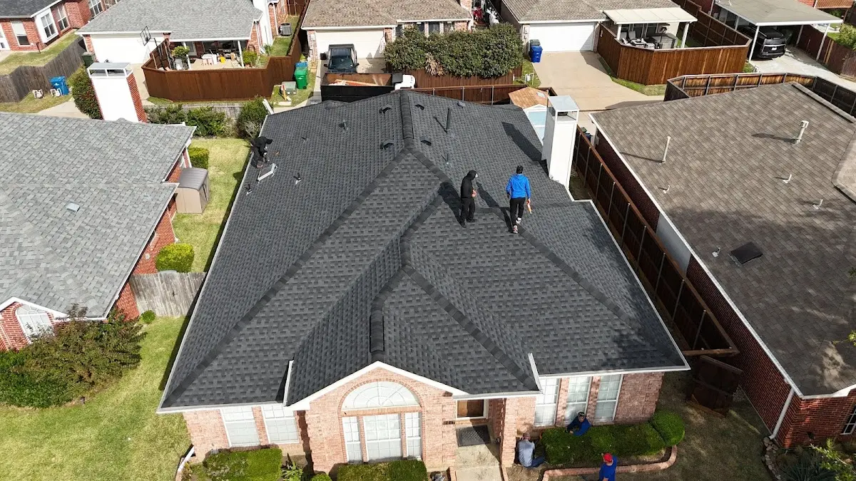 Slate & Tile Roof Repair work in progress on a Coalinga property
